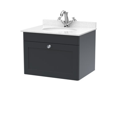 Classique 620mm Single Bathroom Vanity with Drop In Vitreous China Basin