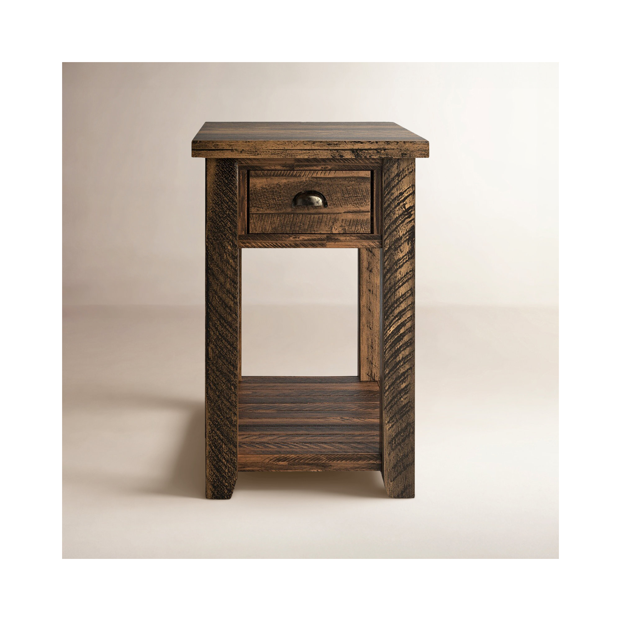 Castile End Table With Storage, Dakota Oak