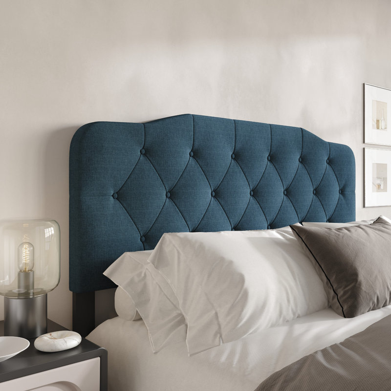 Richard Upholstered Panel Headboard, Twin, Denim Blue