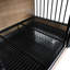 Meuble cage pour chien avec deux pièces, espace de rangement de taille moyenne, plateau amovible à double cage avec structure portante et morsure, taille TG pour chiens, fabrication en métal