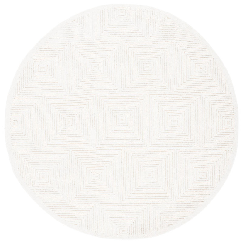 Hattie Hand Tufted Geometric Indoor Rug, Round 6'