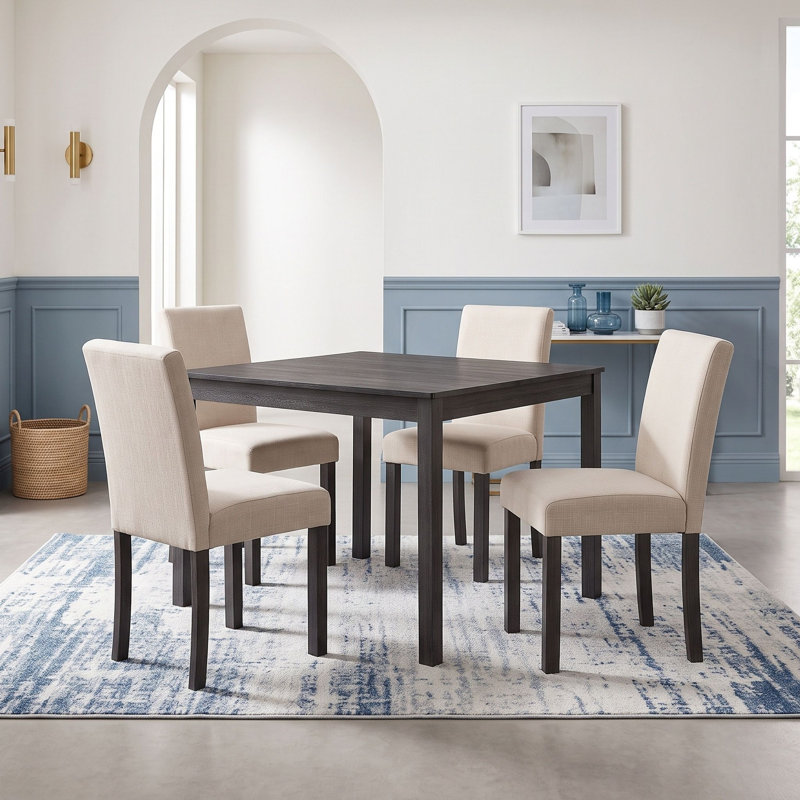 Ensemble de salle à manger carré avec chaise rembourrée