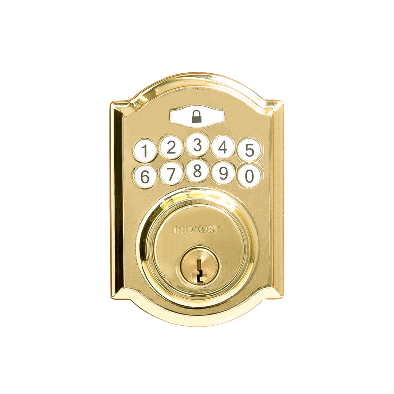Securemote Keyless Entry Electronic Deadbolt with Bluetooth Capability, Polished Brass