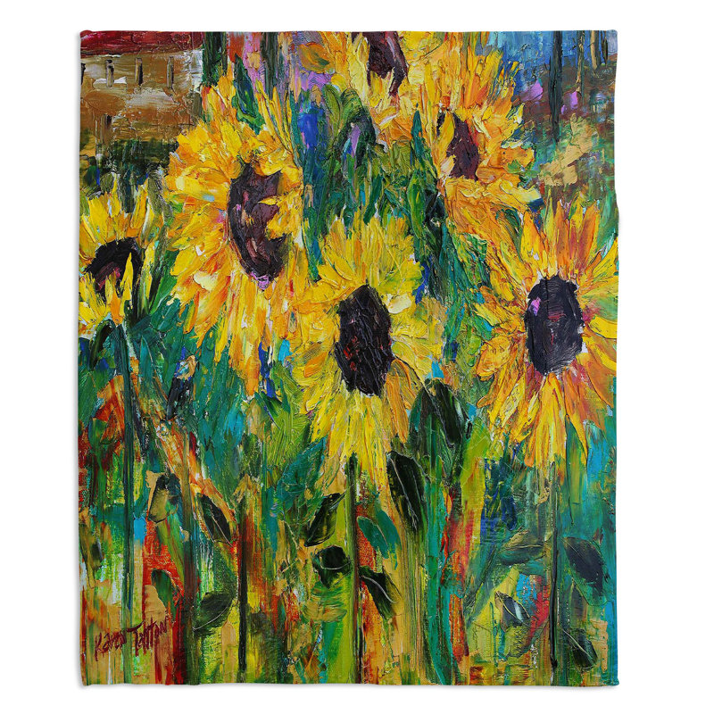 Couverture sherpa doux de soleil tournesol, l 51 po x L 60 po