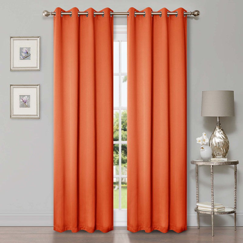 Paire de rideaux obscurcissant avec œillets Millendon, Rouille, L 46 po x L 108 po