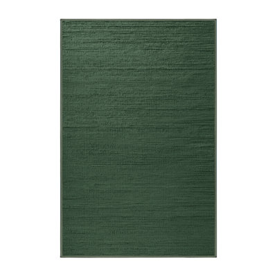 Machine Washable Solid Green Area Rug