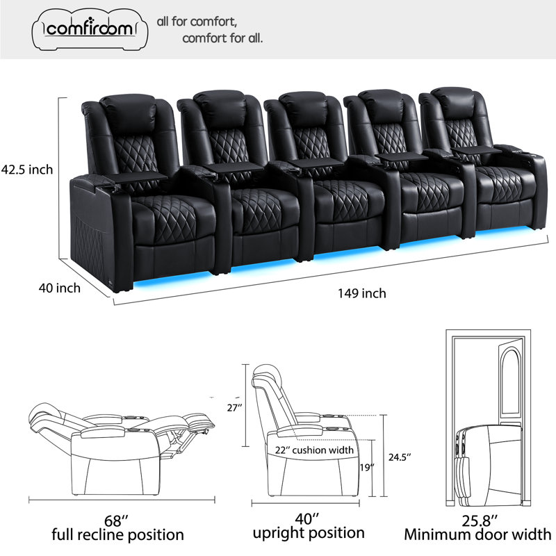 Fauteuil de cinéma inclinable Power Zero Gravity, Black