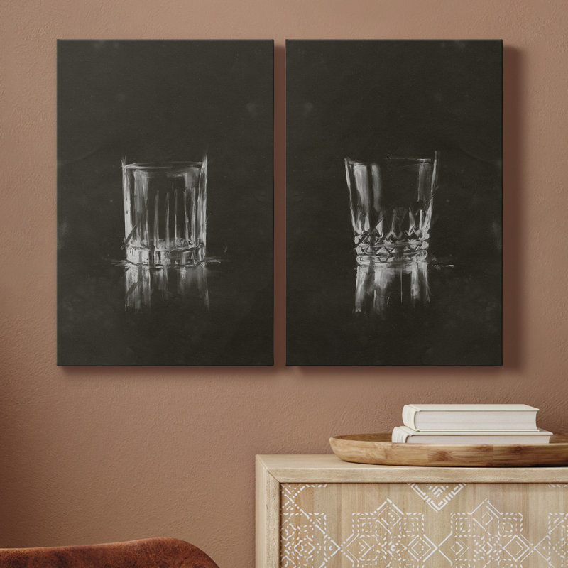 Toile tendue avec châssis Crystal Barware VII Premium - prête à être accrochée, H 48 po x l 64 po x P 1 po