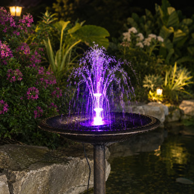 Pompe solaire de fontaine 12W avec lumières DEL