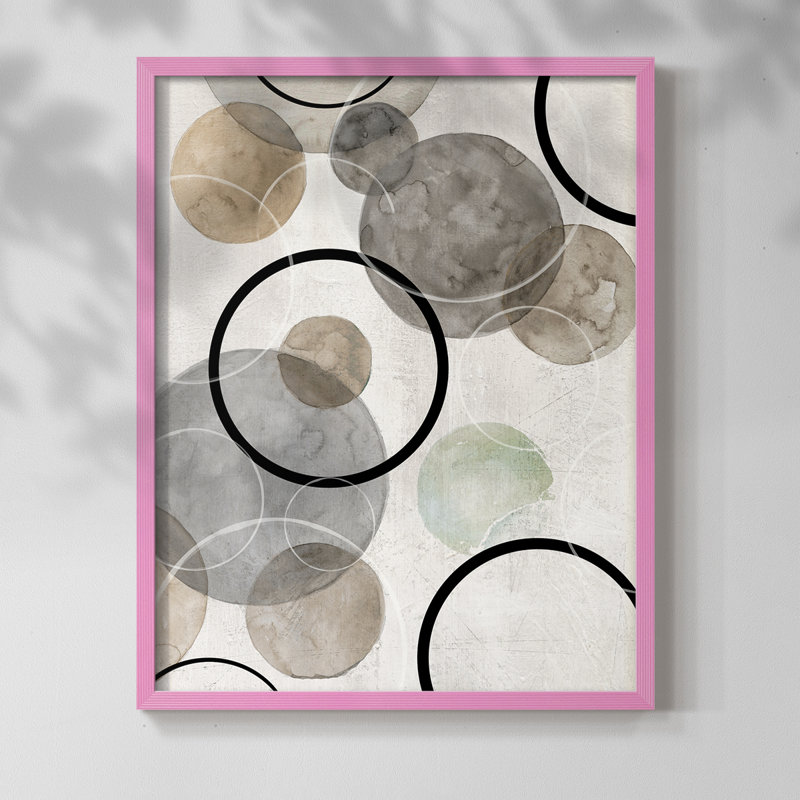 Impression encadrée Bubbles II - bois massif, H 30 po x l 24 po, Rose