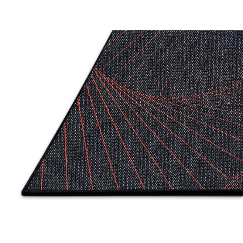 Tapis bleu/blanc à motifs, Rectangle 6 pi x 9 pi