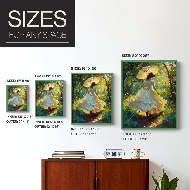 «WOMEN Series DCCCLxxxxx», reproduction encadrée - bois massif, H 15 po x l 12 po, Vert