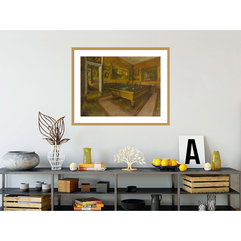 Salle de billard chez Menil-Hubert par Edgar Degas, impression giclée encadrée, H 33,01 po x l 41,5 po
