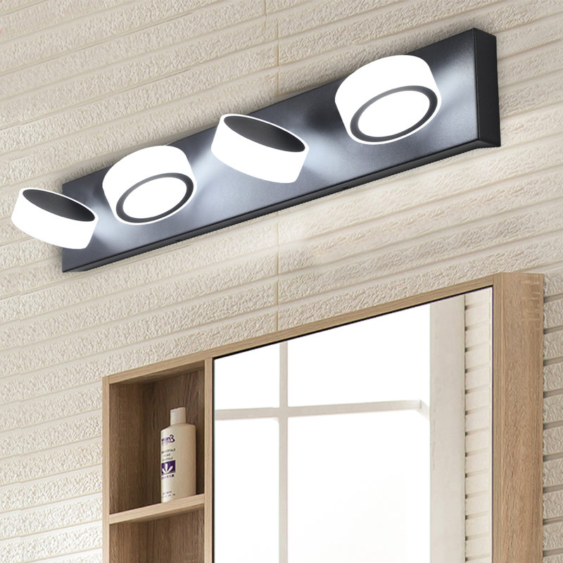 Luminaires à DEL à DEL - Luminaires de meuble-lavabo à intensité variable pour mur de salle de bain et plus, Noir mat
