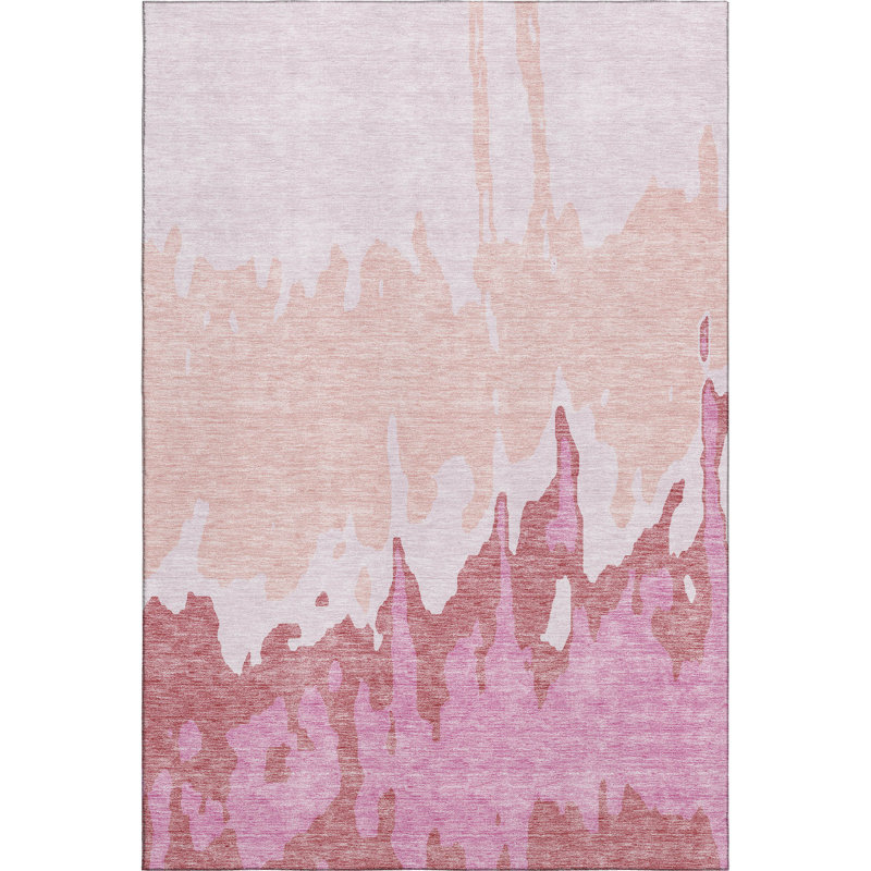 Premium Machine Washable Prisco Blush Rug, Rectangle 8' x 10'