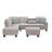 L - Shaped Sectional In Grey, 3 Piece Design For Comfortable Movie Going Experience, Pull Down Middle Seat With Two Cup Holders, Toss Pillows And Matching Storage, Solid Wood Frame, Faux Leather-1073709614