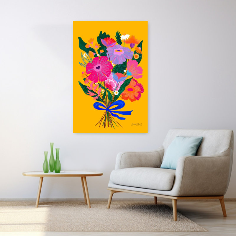 Art contemporain, art floral, H 48 po x l 32 po