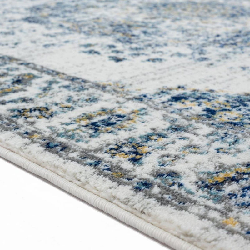 Magnolia Medallion Ivory Area Rug, Rectangle 8' x 10'