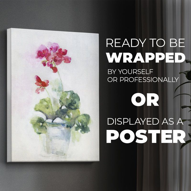 Soft Geranium I - Impression sur toile seulement - NON-CADRE, H 18 po x l 12 po