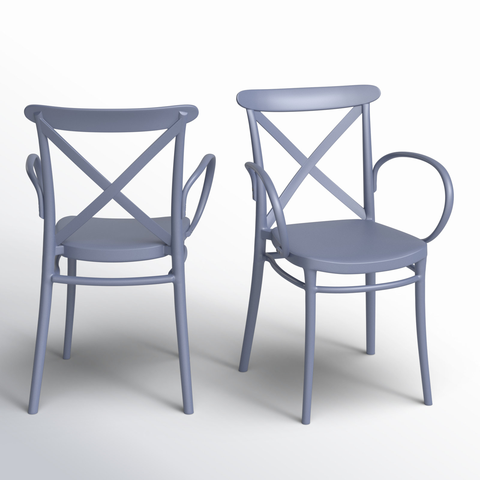 Kenne Stackable Patio Armchair, Dark Gray
