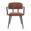 47cm H Upholstered Metal Armchair in Brown