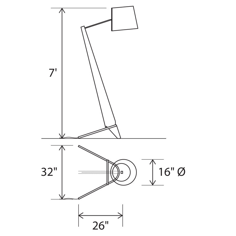 Silva 84'' Novelty Floor Lamp, Dark Stained Walnut