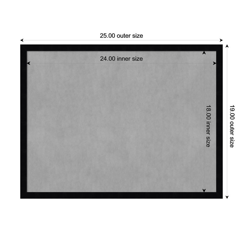 Tableau magnétique noir Svelte, H 19 po x l 25 po