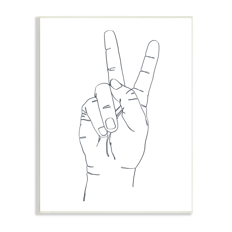 " Hand With Peace Sign ", Wall Plaque, 19" H x 13" W x 0.5" D
