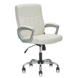 CLATINA Mid Back Leather Office Executive Chair Padded Armrestes Swivel Seat