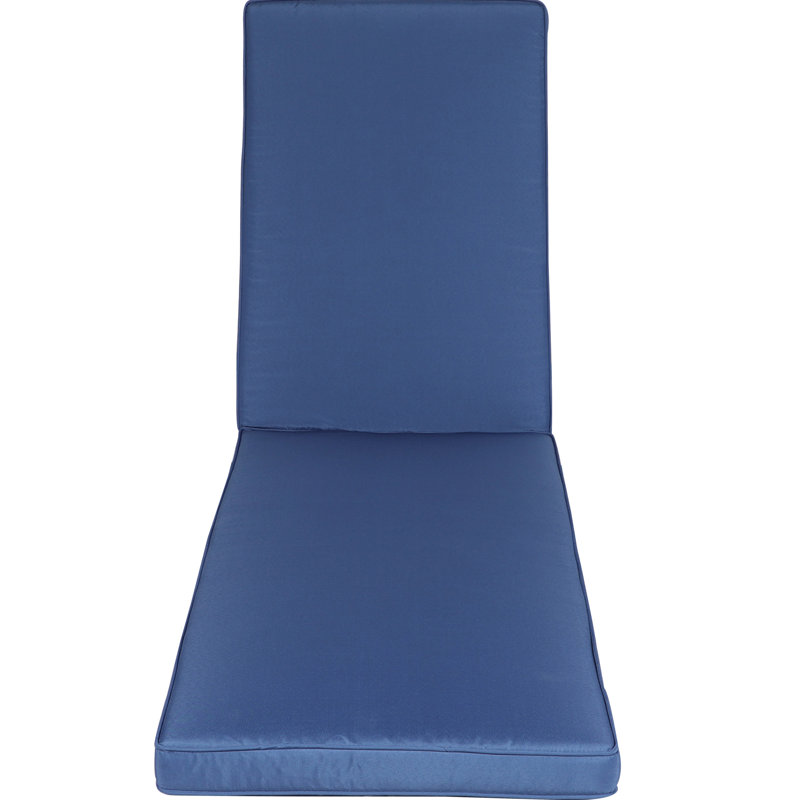 Navy Blue Outdoor Seat Cushion - Protected, Fade , Detachable Zipper Cover, High Elasticity Foam, For Patio Lounge Furniture Pad And Chaise Lounge, , To Elements, Removable Zippered Covers Cleaning
