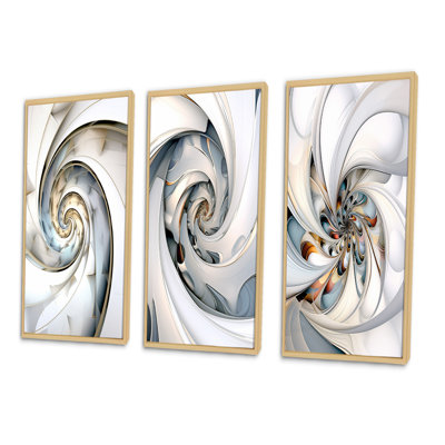 " Spiral Abundance In Light Blue II " by Designart 3 - Pieces