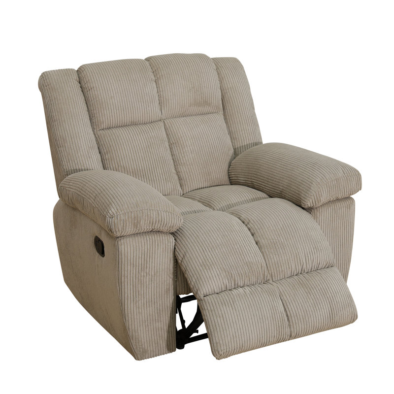 Fauteuil inclinable en velours côtelé beige