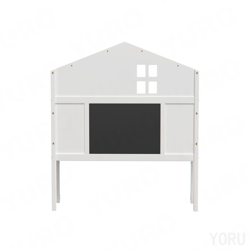 Tête de lit pleine grandeur avec armoire de rangement Montessori - blanc, White