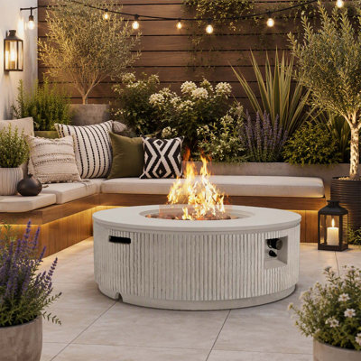 Foyer extérieur au propane MGO de 97 cm (38,19 po), 50 000 BTU, avec flamme réglable, pierres de lave et housse de protection contre la pluie pour patio et cour arrière
