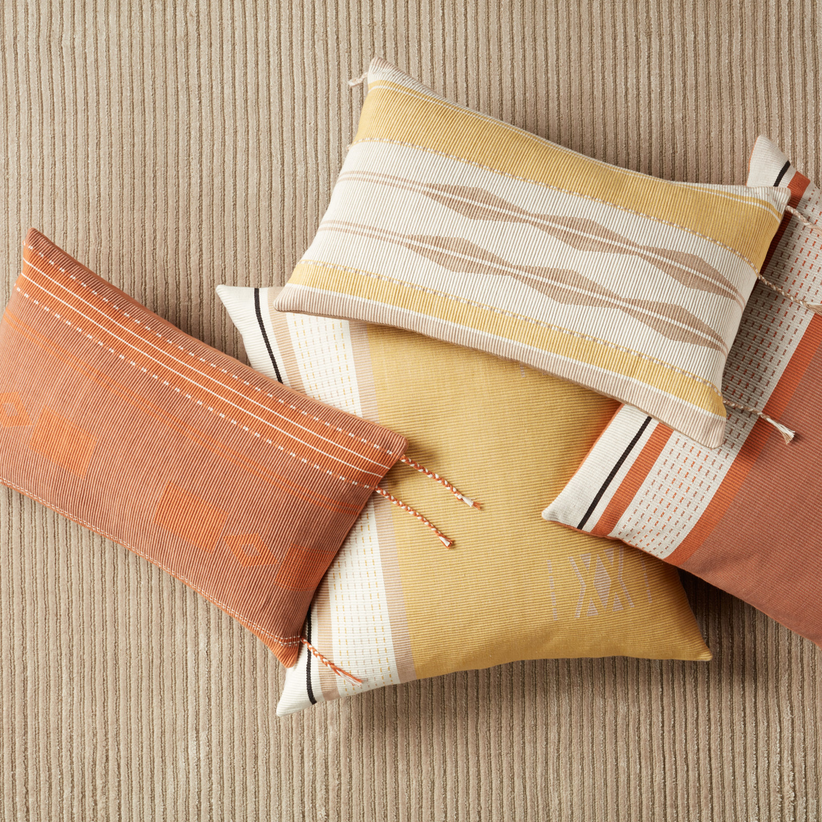 Kitson Striped Cotton Lumbar Throw Pillow, Pillow Cover Only - No Insert