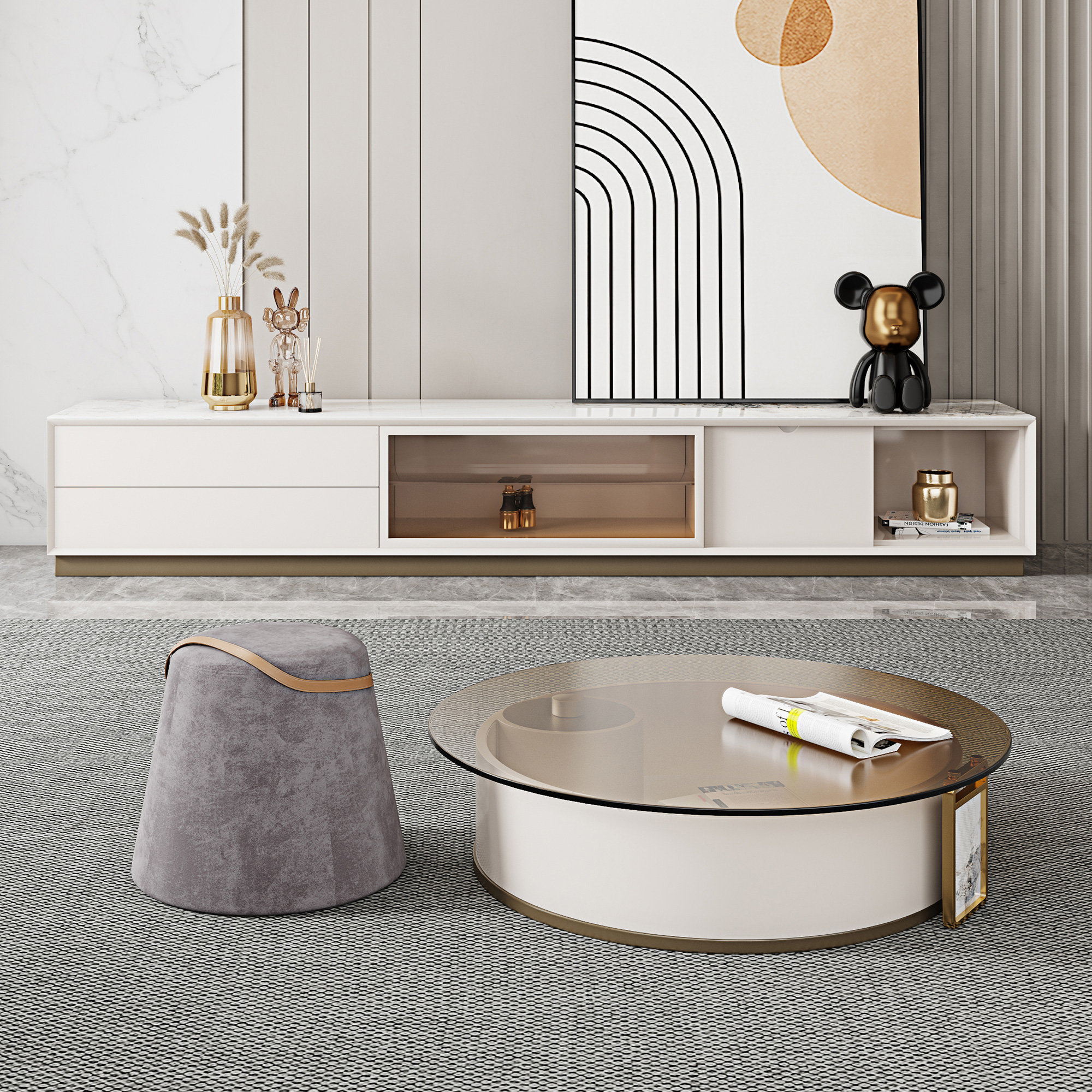 Everly Quinn Glass Top Coffee Table Wayfair