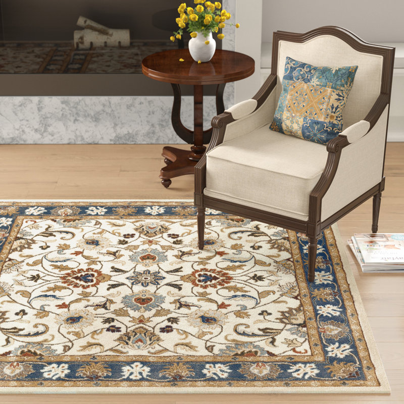 Tapis oriental en laine brun clair touffeté à la main BuckHill, Carré 6 pi