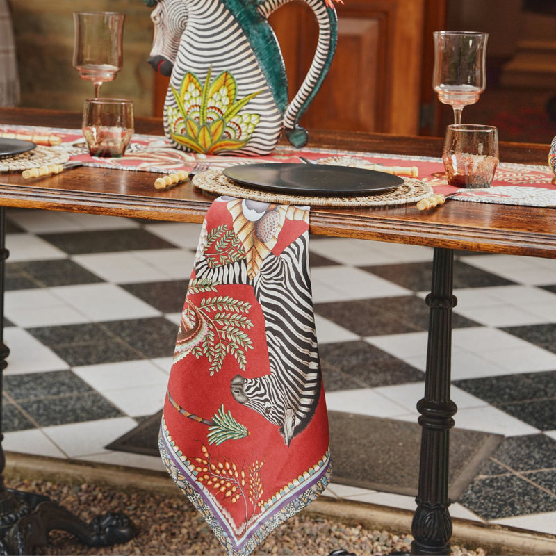 Napkins - Thanda Stripe, Royal Red