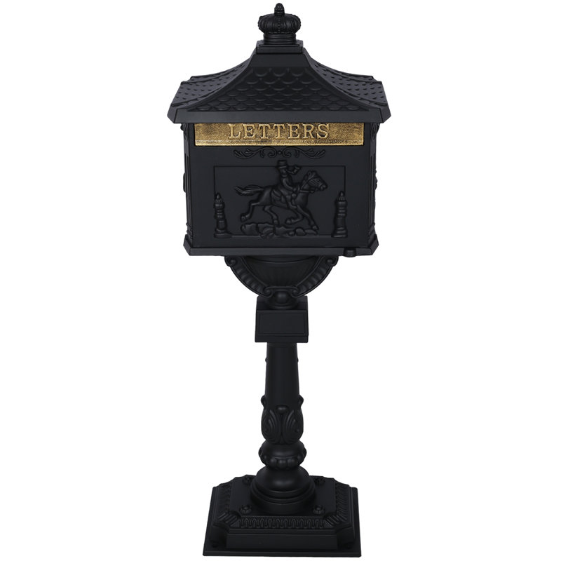 Aluminum Post Mounted Post box, Black