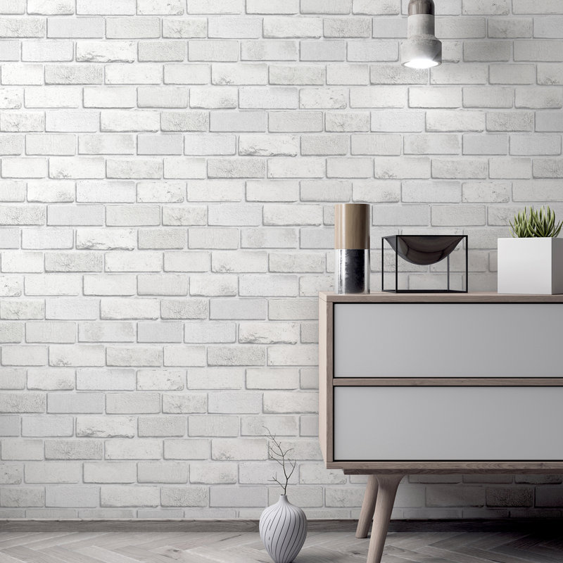 Papier peint Irving White Diamond Brick