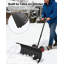 Wheeled Snow Pusher – Rolling Snow Shovel with Adjustable Handle & Non-Slip Tires, Steel Blade, Ergonomic Design for Driveways & Sidewalks-130555660