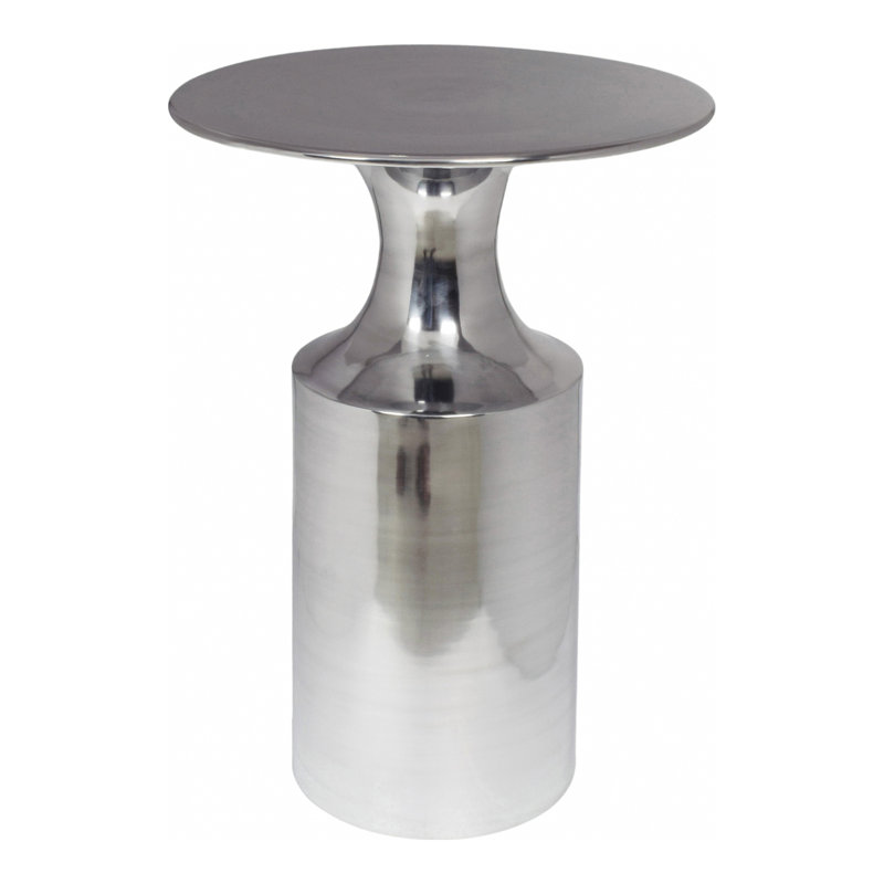 Table de bout à piédestal Dafoe, Argent argent