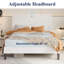 Lit plateforme tapissier en velours avec tête de lit capitonnée verticale ajustable-333766815-333766813