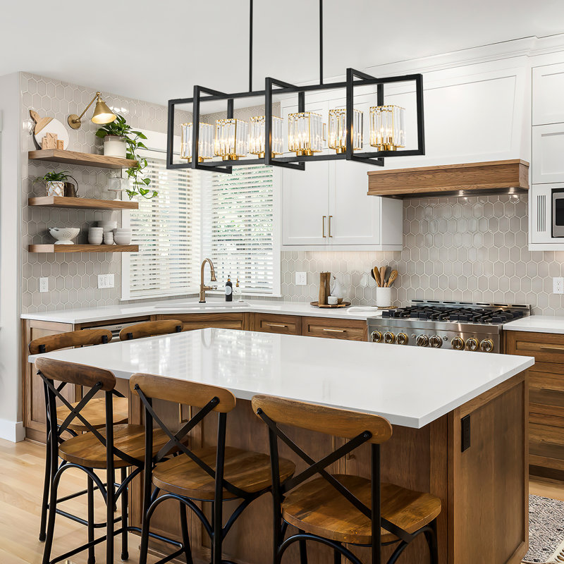 6 - Light Black/Gold Kitchen Island Pendant
