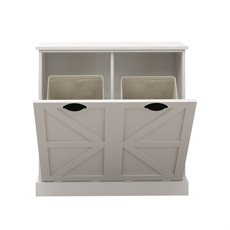Two-Compartment Tilt-Out Laundry Sorter Cabinet