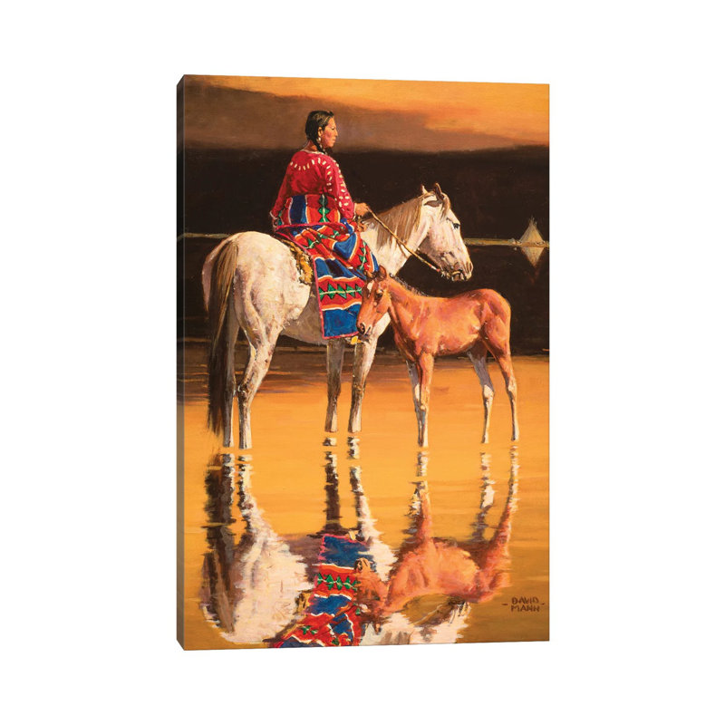 «Lokota Scout» par David Mann - peinture sur toile tendue, H 40 po x l 26 po x P 1,5 po