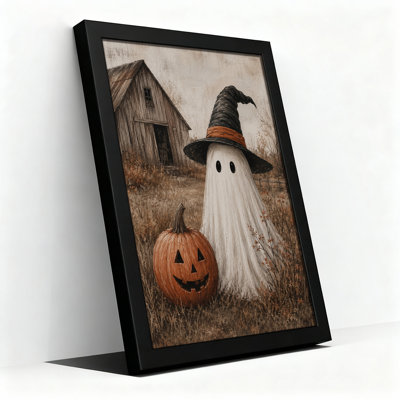Art mural blanc sur toile Halloween