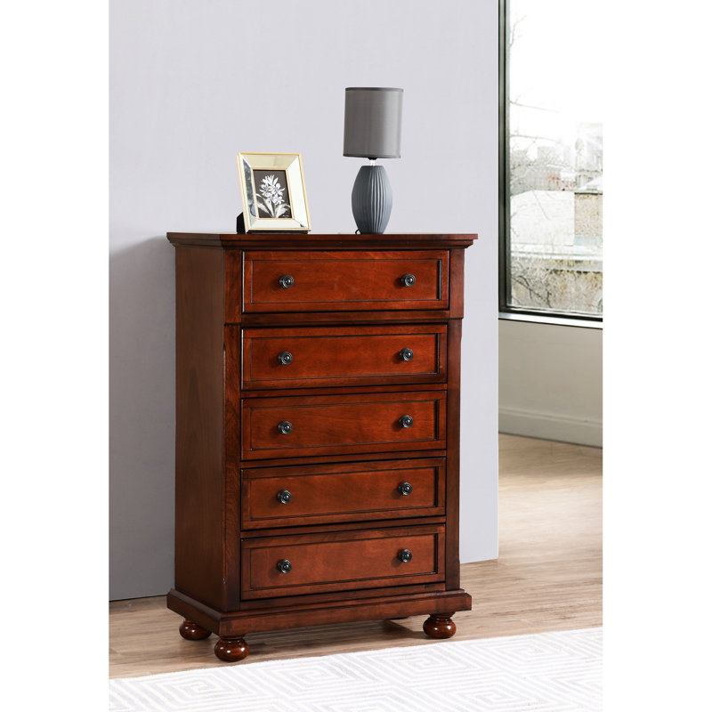 Commode de chambre à coucher de couleur cerise