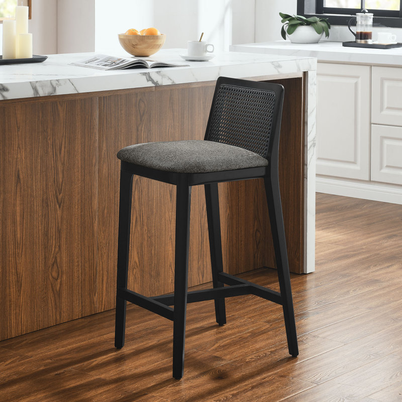 Tabouret de comptoir Monarch, Gris / noir