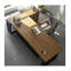 Bureau de direction moderne en L avec structure en métal et armoire de rangement-633749890